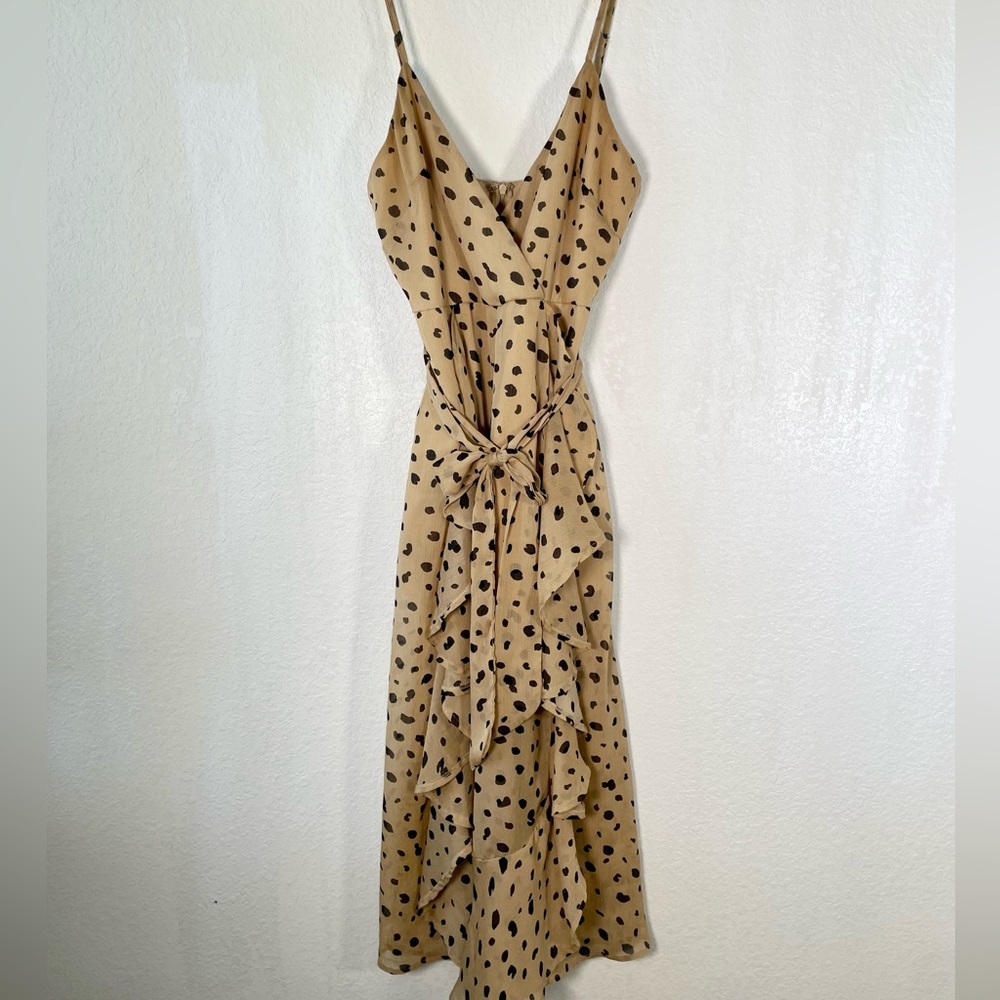 Petal & Pup Spotted Dalmatian Print Ruffle Tie Waist Jumpsuit